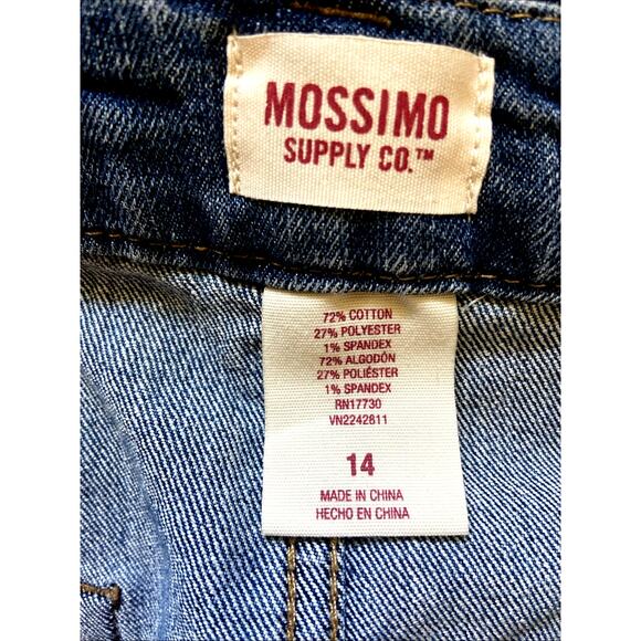 Mossimo Target Button Front Aline 90s Y2K Style Stretch Denim Blue Jean Skirt 14 - Picture 9 of 10